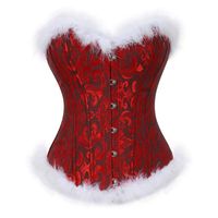 Bustiers Corsets Sexy Christmas Corset Lingerie for Women Feather e Top Santa Naughty Costume Plus size S-6xlbusiers