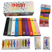 Ruby cigarrillos electrónicos desechables Vape Pen de 280 mAh Batería Recargable 10 cepas 1 ml de carros vacíos con kit de embalaje