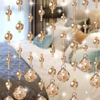Vorhangvorhänge Luxus handgefertigte Perlen String Kristall für Innenhochzeits Heim Wohnzimmer Fenstertür DekorCurtan