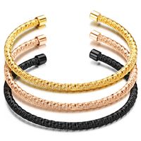 Unisex Open Bangle Einfache Manschette Armband 18 Karat Real Gold Platinum Bracelets Modeschmuck Twisted Personalisierte Armbänder SU1090