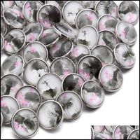 Arts And Crafts Arts Gifts Home Garden 10Pcs Lot 18Mm Elegant Lotus Buttons Glass Charm Snap Button Jewelry For Snaps Bracelet Jewel Jllb