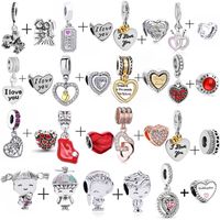 Beliebte hochwertige 925 Sterling -Silber -Perlen für Jungen und Mädchen Anhänger für originale Pandora -Charm -Silberarmband für Frauen Valentinstag Geschenke