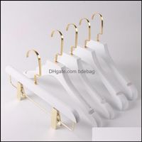 10Pcs/Lot Gold Hook Hanger Adt Wooden Hangers For Clothes Rack El Store (20Pcs Or More Can ) 220115 Drop Delivery 2021 Racks Clothing Hous
