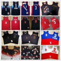 Mitchell and Ness Authentic Embroidery Basketball Allen 3 Iverson Jerseys Retro all-star 2004 #1 2009 Real Stitched Away Breathable Sport High Quality Man 02-03-04
