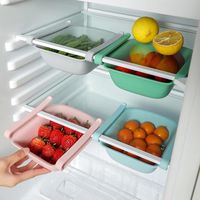 후크 레일 레일 부엌 액세서리 저장 용기 냉장고 주최자 풀 아웃 서랍 플라스틱 냉장고 달걀 바구니 홈 가제트 쉬우