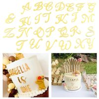 Dekoracja imprezowa Złote akryl 26 angielski list alfabet ciasto dekorowanie formy na urodziny deser ślubny DIY Topper