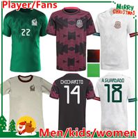 2021 2022 Mexico Soccer Jersey Home Away 21 22 Chicharito Lozano Dos Santos Football Shirt Mannen + Kids Kit + Dames Sets Uniformen Fans / Player-versie