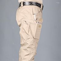 Pantalons hommes multi-poche extérieur pantalon de survêtement tactique militaire plus taille imperméable et pantalon de randonnée élastique à sec rapide hommes