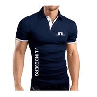 Alta qualidade J Lindeberg Golf Polo Classic Brand Men Camisa Polo Men Casual Solid Manga Short Cotton Polos 220705