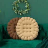 Oreillers en peluche créative gris biscuit forme coussin biscuit tatami canapé canapé de bureau