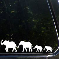 21.6*5.1cm CAR - Elephant Family Walking- Warm And Romantic Car Vinyl Decal Rear Window Car Sticker Body Decal