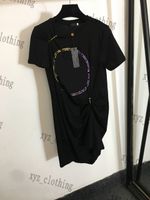 Kadınlar için Yaz Elbiseler 2022 İNGILTERE Zarif Büyük Pin Pileli Bel Düzensiz Kısa Kollu Elbise Düğmesi Pileli Yuvarlak Boyun Etek Seksi Etekler Ile Gömlek Dresse