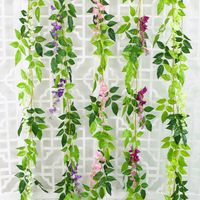 180 cm fałszywy bluszcz Wisteria kwiaty sztuczne rośliny winorośli girlanda do pokoju ogród dekoracje ślub łuk baby shower kwiatowy wystrój