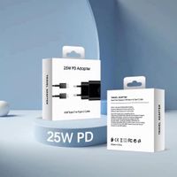 25W Duvar Adaptörleri Şarj Cihazı Samsung için Tip Kablo ile Süper Hızlı Şarj Adaptörü AB Fişi Ambalaj Kutusu