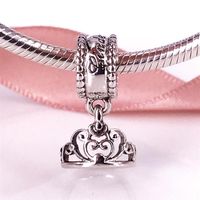 Authentic 925 Sterling Silver Cinderella tiara silver dangle charm Fit DIY Pandora Bracelet And Necklace 7915702733
