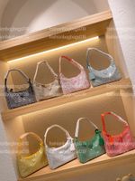 Reedição 2000 Crystal Mini Bag Designer de cetim Nylon Hobo com Crystals Triângulo Bolsa de Luxo de Luxúria Diamante Alça de Diamante Bolsa