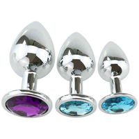 3 Size Adults Plug Anal With Jewelry Erotic Colorful Stainle...