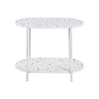 do salonu balkon biały boczny stół końcowy 24 "2-poziomowy owalny szafka nocna nowoczesne marmurowy stoł