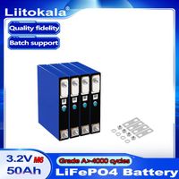 4pcs LiitoKala 3.2v 50Ah 52Ah lifepo4 battery 3C 150A for electric bike battery pack diy 12v 24v solar Inverter golf cart2672