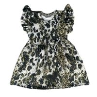 Causal Sexy Style Baby Girls Leopard Flared Cute Dress Children Flying Sleeves Princess Summer