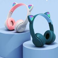 Écouteurs Bluetooth Oreille de chat avec micro casque sans fil stéréo Bass Casques Children Girl Gift Écouteurs de téléphone PC Gamer P47