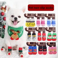 Ropa para perros 4pcs calcetines calientes calcetines suaves tejidos de mascotas lindos antihape de dibujos animados pequeños perros medianos productos productores
