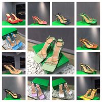 Sapatos de vestido de designer de moda mais recente estilo b v sapatos femininos de couro transparente show de luxo de verão sandálias grossas 35-43
