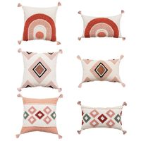 Cushion Decorative Pillow Rainbow Cotton Woven Cushion Cover Boho Style Tribal For Home Decoration Living Room Bed RoomCushion Decorative