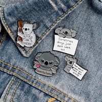 Estudiante Cartoon Koala Series Broch Cowboy Sweater Ropa de la solapa de animal Pin salvado My Home Carsage Insignia de ropa Accesorios