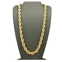 Zware hiphop 24 "Unisex rapper's 7 mm vaste dikke touwketting ketting 18k geel goud gevulde kraag sleutelbeen mannen sieraden cadeau