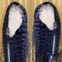 Natural Black Kinky Curly Soft 180%Density 26Inch Middle Part Glueless Lace Front Wig For Women With Baby Hair Natural Hairline Ventilation