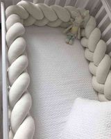 3M Baby Bed Bumper Braid Cknot Cushion Cushion Lovant Crib Protector Cot Pumper Tour de Lit Bebe Tresse Room Decore AA220326