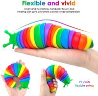 Nouveau Fidget Toy Slug articulé Slug Flexible 3D Fidget jouet Tous âges Soulagement Anti-anxiété Jouets sensoriels pour enfants AlDult