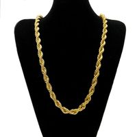 10mm Thick 76cm Long Rope ed Chain 24K Gold Plated Hip hop Heavy Necklace For mens198o