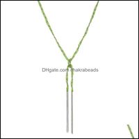 Pendant Necklaces Pendants Jewelry Zmzy Color Original Stainless Steel Chain Tassel Necklace For Woman Choker Mtilayer Minimalism Style Gi