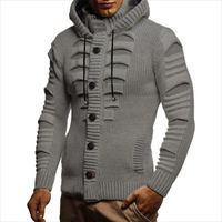 Chandails masculins plus taille 2022 Pulllateur à tricot HOMMES HOMMES AUTUME AUTOMNE CROST décontracté à capuche gris Hooded Male Male Winter 5xl