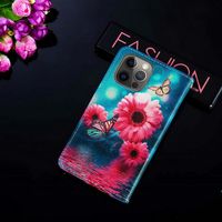 Красочные печатные цветы окрашены из искусственной кожи кожаный кошелек чехлы для телефонов с слотом кредитной карты Flip для iPhone 12 11 Pro Promax XS MAX 8 PLUS