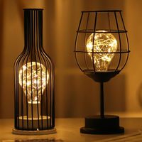 Table Lamps Creative Iron Minimalist Hollow Warm Light Vinta...