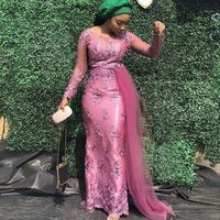 Casual Dresses African Black Women Afton Kappa Formell Klänning Plus Storlek Aso Ebi Nigeria Prom Party Mermaid Långärmad Spets