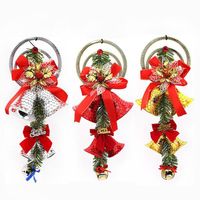 Autres événements Fourniture de fête Red Gold Sparkling Christmas Bell Ribbon Bow Tree Decoration Ornementmotr