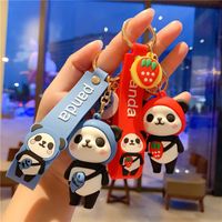 Kreative Cartoon Nette Panda Dundundun Silikon Keychain Personalisierte Schlüsselanhänger Anhänger Tasche Rucksack Anhänger Schlüsselanhänger