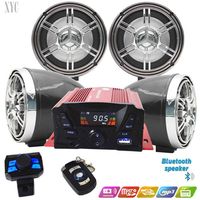 Motorcycle Bluetooth Audio Car Vehicle ATV High Power Waterproof Speaker Anti-Theft Amplifier Four Channel MP3 Player Mobile Phone330P