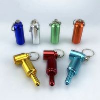 Mini Colorful Aluminium Alloy Filter Pipes Dry Herb Tobacco Removable Gas Tank Shape Smoking Innovative Design Cigarette Holder Portable Key Ring DHL Free