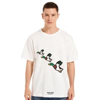 Erkek tişörtleri insan üç uçan ördek yaptı kısa kollu yaz bambu pamuk çift tişört t-shirt tx610men