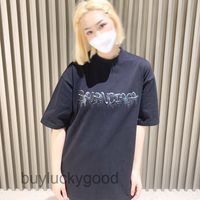 Tasarımcı Balya T Gömlek Avrupa İstasyonu 2022 Paris Moda Trend Marka Grafiti Baskı Kısa Kollu Avrupa Amerikan Basit Gevşek erkek kadın Yuvarlak Boyun