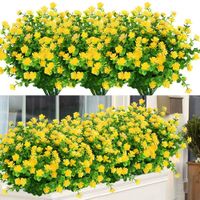 Artificial Flowers UV Resistant Fake Boxwood Plants Faux Gre...