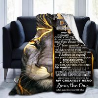 Couvertures de Thanksgiving Gift Flannel Couverture Full English Lettre pour papa fille 3d Animal Wild Lion Sunflower Girls Sofablankets