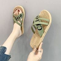 Sandalias unisex de moda zapatillas para mujeres Zapatos de la casa de la casa del lino
