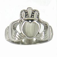 FANSSTEEL 11W28 STAINLESS STEEL JEWELRY INFINITY LOVE HEART RING PRINCESS CROWN CLADDAGH FRIENDSHIP RING CELTIC RING GIFT FOR SIST251c