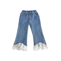 Girls Jeans Children Trousers Denim Kids Pants Clothes Baby Clothing Girl Flared Spring Children Tight Stretch Lace E1800